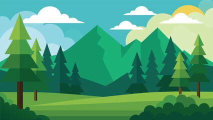 Obraz premium landscape with mountains and trees