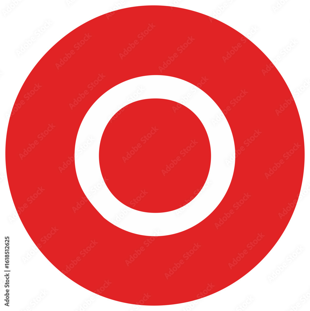 Aufkleber red circle with white ring design element shape concept abstract backdrop