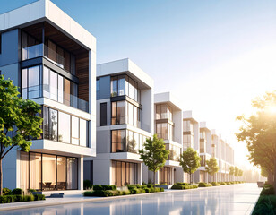 Modern Townhouses with Flat Roofs - Contemporary Residential Architecture