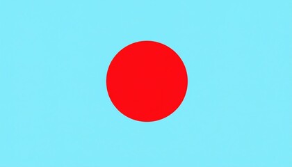 Red Circle On Light Blue Background