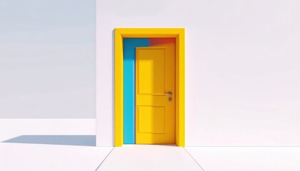 Abstract Geometric Door With Vivid Colors