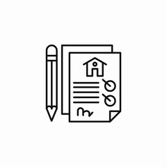 real estate contract icon sign vector