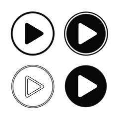 Vector illustration of play button icons in various styles perfect for user interfaces and multimedia applications