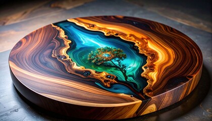 Stunning Epoxy Resin Encased Wooden Cutting Board