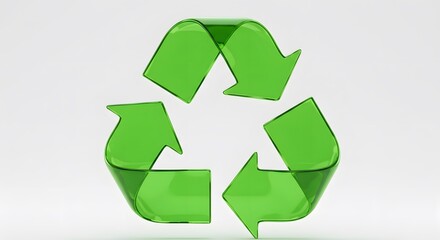 Obraz premium Transparent green recycling symbol isolated