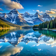 Fototapeta premium mountain lake in the morning