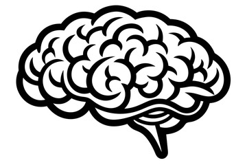 Vector illustration of the human brain's anatomy, symbolizing mind, intelligence, and wisdom