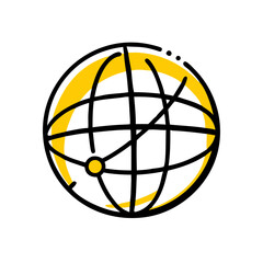 Internet Globe – Hand Drawing Icon for Web and Graphic Design