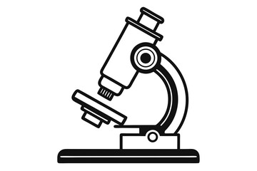 microscope black and white silhouette