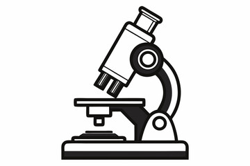 microscope black and white silhouette