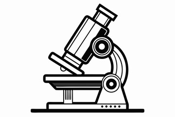microscope black and white silhouette
