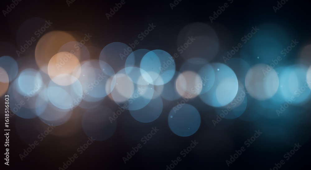 Poster abstract bokeh lights with a dark background and soft glow