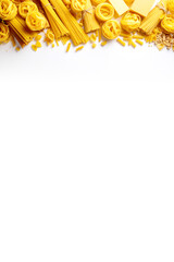 Verschiedene Nudelsorten Hintergrund 