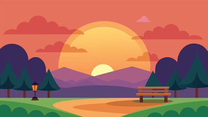 Fototapeta premium sunset over the mountains