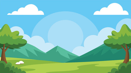 Fototapeta premium empty background nature scenery cartoon