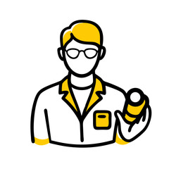Pharmacist – Hand Drawing Icon for Web and Graphic Design