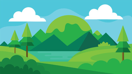 Obraz premium landscape with mountains and blue sky