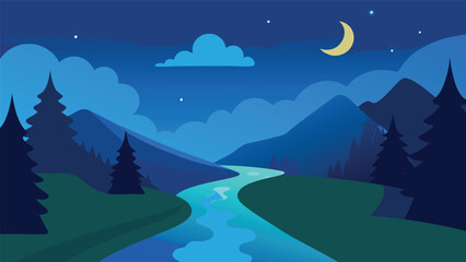 winter landscape vector illustration