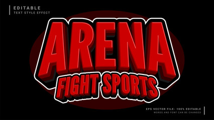 Arena fight 3d editable text effect sports style