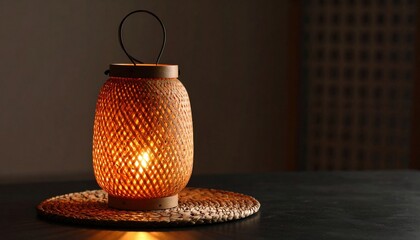 Illuminated Woven Bamboo Lantern