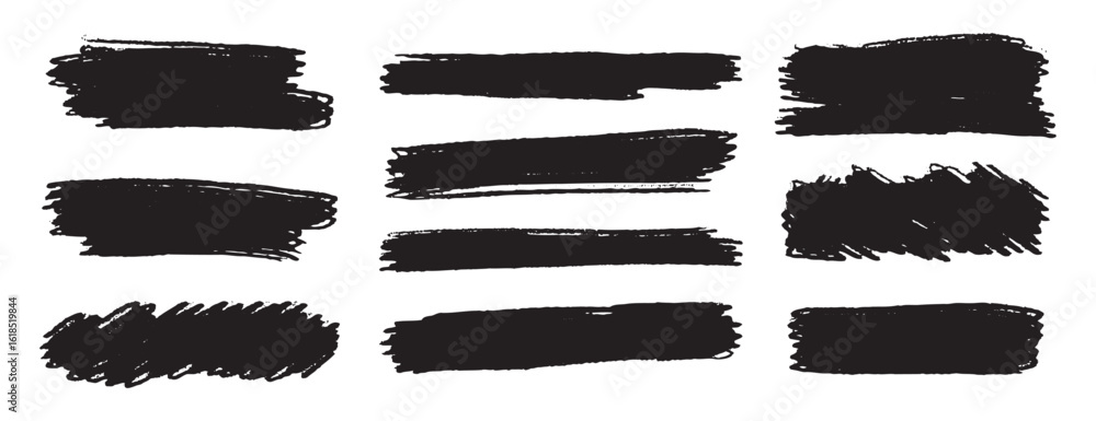 Poster brush strokes text boxes. vector paintbrush grunge design elements set. rectangle text boxes or bann