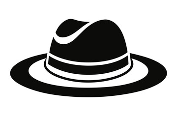 fedora hat black and white silhouette