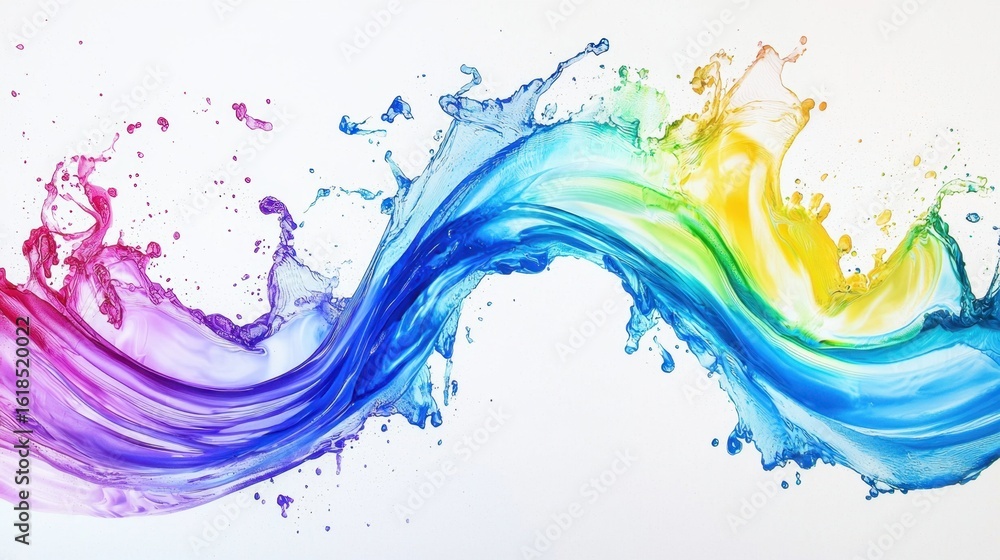 Poster color abstract waves background. rainbow curve lines illustration isolated on white. luxury colorful