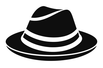 fedora hat black and white silhouette