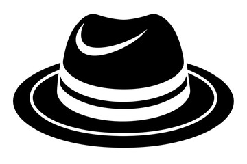 fedora hat black and white silhouette