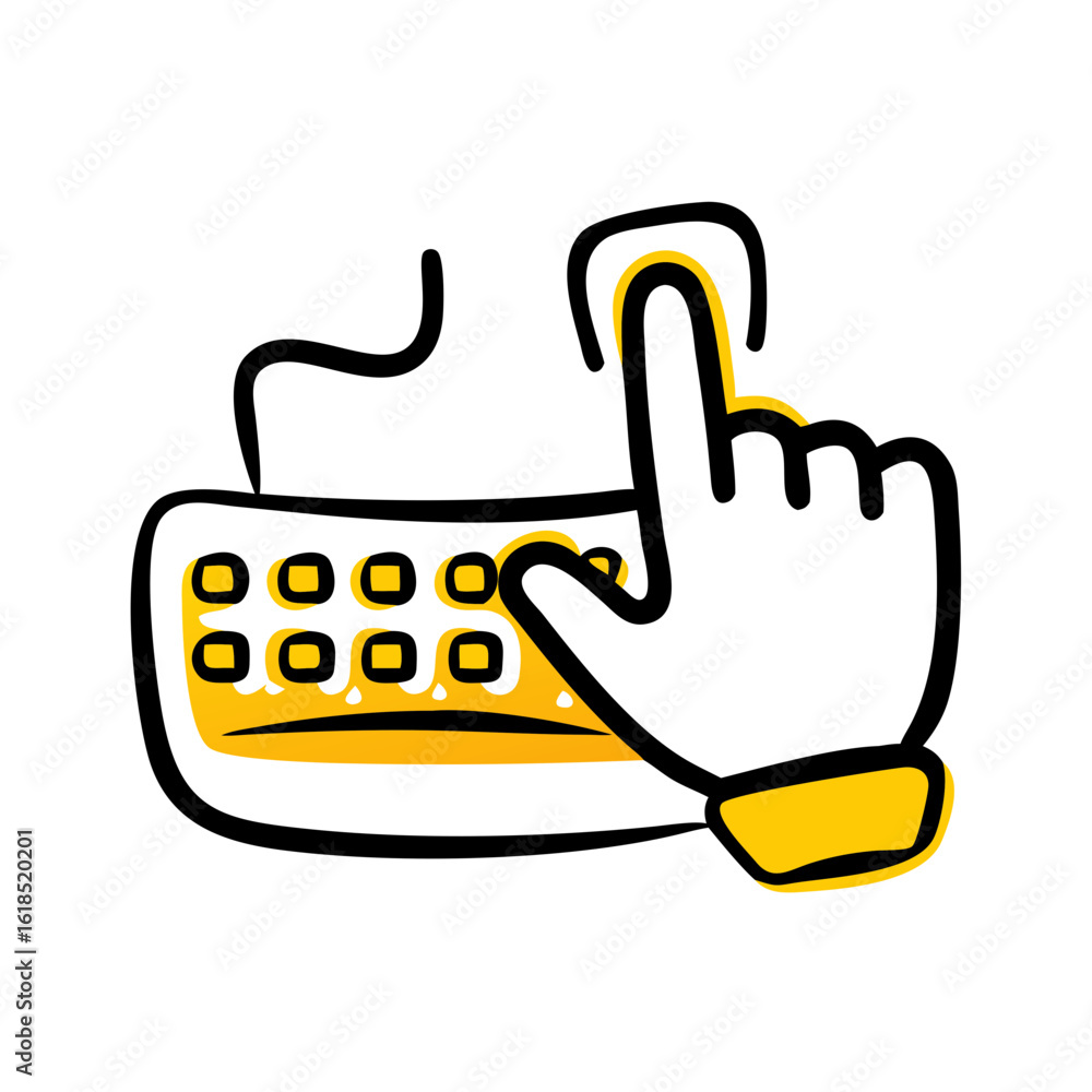 Poster typing indicator – hand drawing icon for web and graphic design