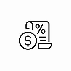 discount rate calculation icon sign vector