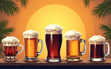 Celebrating international beer day with craft brews local breweries graphic design festive environment creative viewpoint. High quality