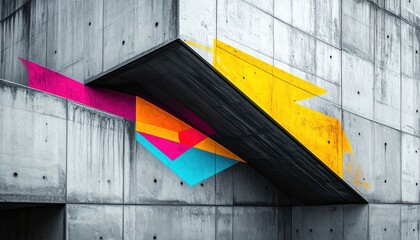 Abstract Graffiti Art On Concrete Wall