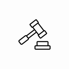 gavel justice court icon sign vector