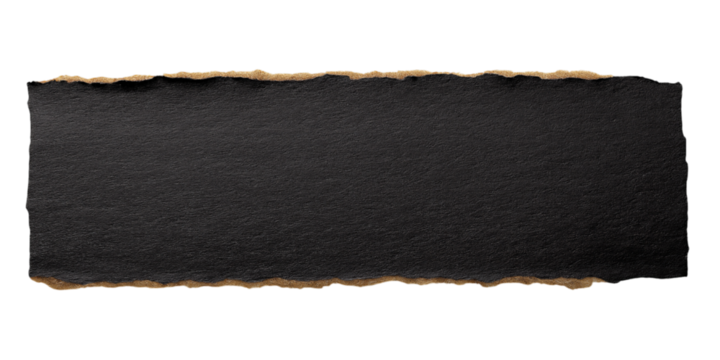 Torn black paper edge isolated on a transparent background in PNG format. - Powered by Adobe