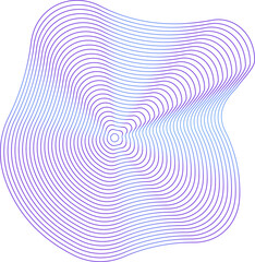 Circle dynamic amorphous shape fluid form with line blue gradient