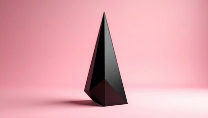 Black Pyramid On Pink Background