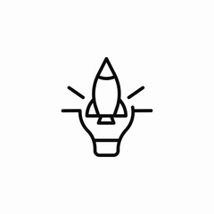 rocket launch idea icon sign vector