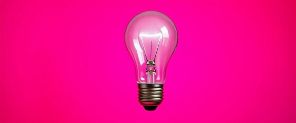 Classic white incandescent light bulb against a vibrant pink backdrop ,  concept,  backdrop
