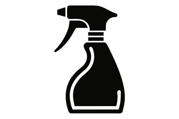 household cleaning trigger spray black and white line art silhouette