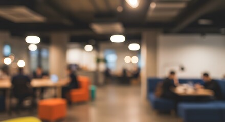Blurred modern co-working space