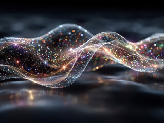 Dynamic abstraction of zero-point energy fluctuations showcasing glowing waves and particles at the quantum level