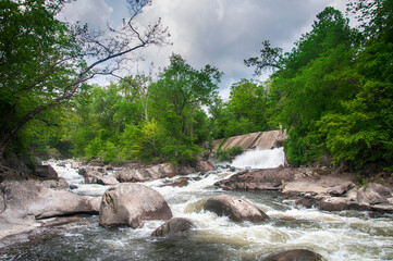 housatonic river rapids at bulls bridge in a connecticut summer