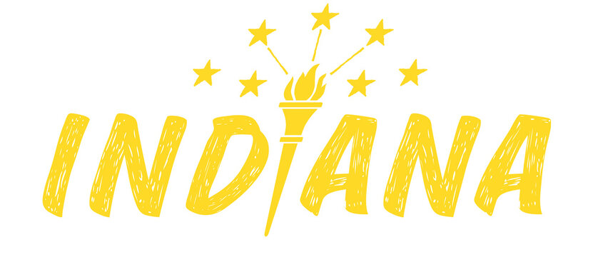 Indiana state vector map &ndash; modern flat design silhouette of US state, perfect for infographics, education, websites, digital graphics, or creative projects 