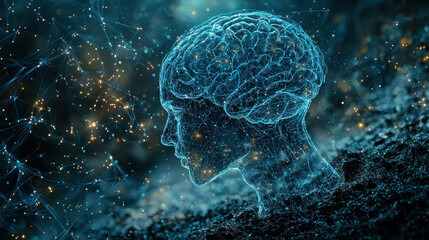 Concept art of a transparent robot brain revealing internal logic systems and code paths illustrating explainable AI