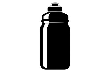  plastic water bottle black and white silhouette