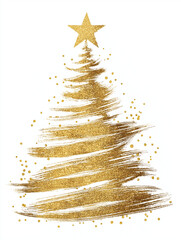 Swirling Gold Glitter Christmas Tree A Festive Abstract Spiral Holiday Design