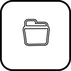 Basic folder symbol for file storage, directory, or organization. Great for file apps, data management, or productivity interfaces.