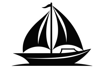 sailboat black and white silhouette