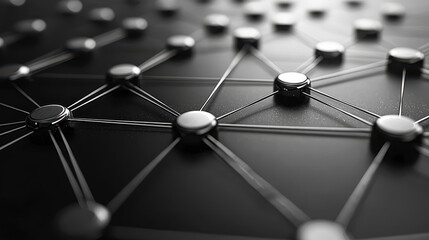Sleek minimal graphic of interconnected nodes illustrating the flow of information in a digital landscape